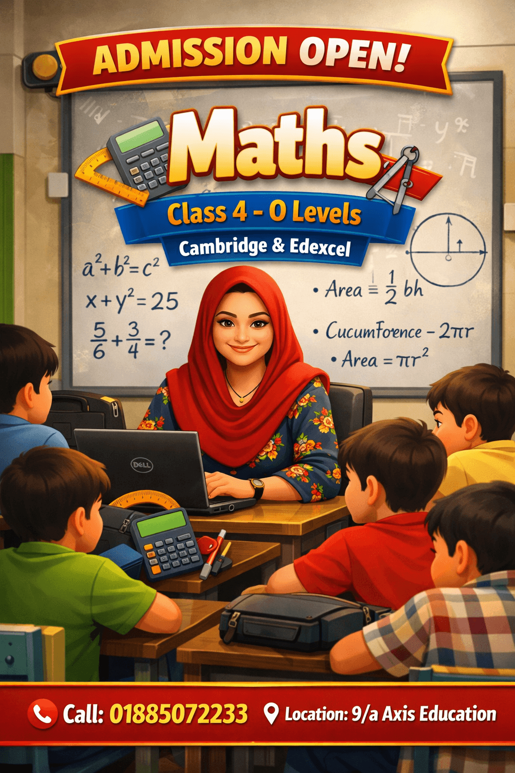 Akiba Anwar Safa teaching a live mathematics class, Pearson Edexcel and Cambridge admission open